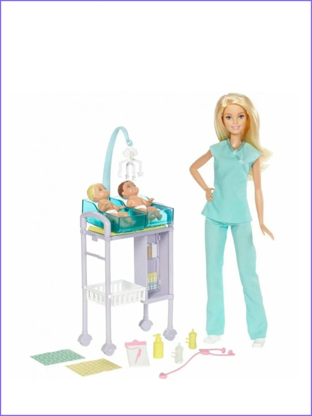 Barbie Baby Doctor Playset w/Blonde Dolls 2-Patients & Accessories New In Box
